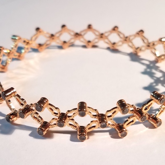 Puzzle Ring 2 Bracelet Transform Yellow Gold Cryst - Picture 2 of 8